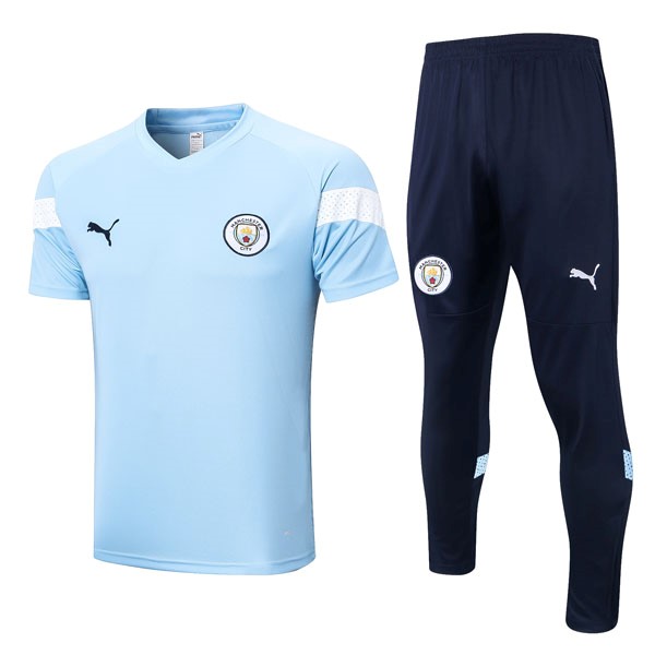 Trainingshirt Manchester City Komplett Set 2022-23 Blau